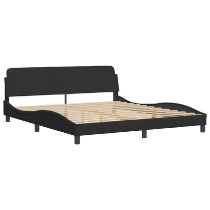 Giroletto con LED senza Materasso Hanko Nero 180x200 cm Velluto