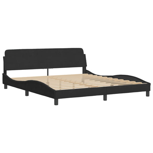 Giroletto con LED senza Materasso Hanko Nero 180x200 cm Velluto