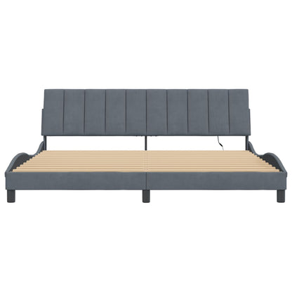 Giroletto con Luci LED Grigio Scuro 200x200 cm in Velluto
