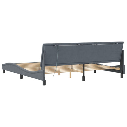 Giroletto con Luci LED Grigio Scuro 200x200 cm in Velluto