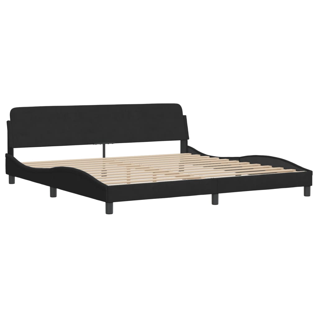 Giroletto con LED senza Materasso Hanko Nero 200x200 cm Velluto
