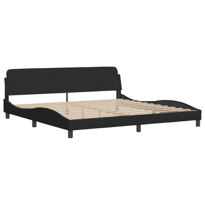 Giroletto con LED senza Materasso Hanko Nero 200x200 cm Velluto