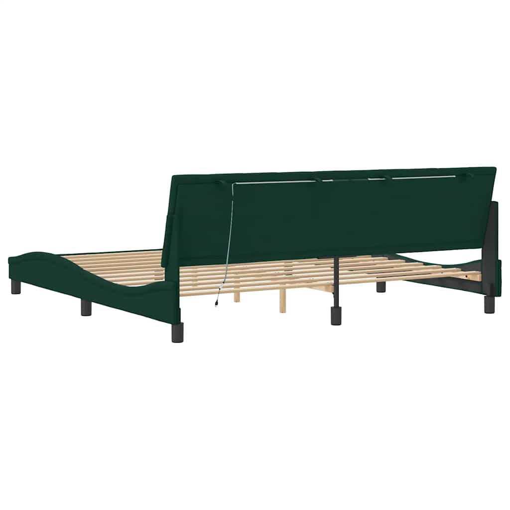 Giroletto con LED senza Materasso Hanko Verde Scuro 200x200 cm