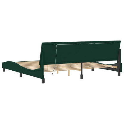 Giroletto con LED senza Materasso Hanko Verde Scuro 200x200 cm