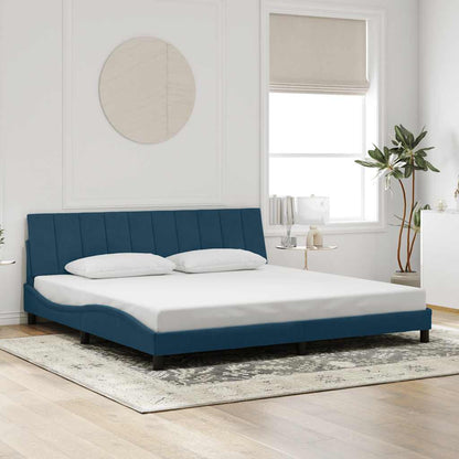 Giroletto con LED senza Materasso Hanko Blu 200x200 cm Velluto