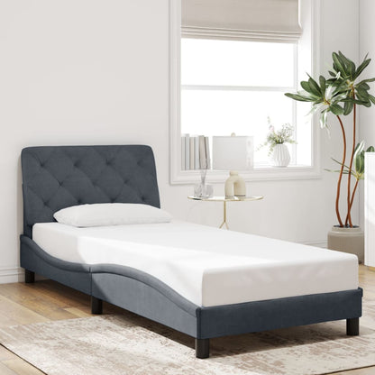 Giroletto con LED senza Materasso Grigio Scuro 90x190cm Velluto | homemem39
