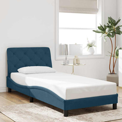 Giroletto con LED senza Materasso Blu 90x190 cm in Velluto