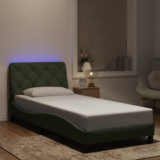 Giroletto con LED senza Materasso Grigio Chiaro 90x200 cm