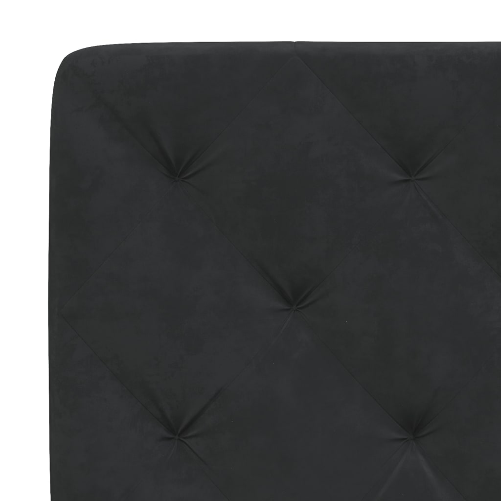 Giroletto con LED senza Materasso Nero 90x200 cm in Velluto