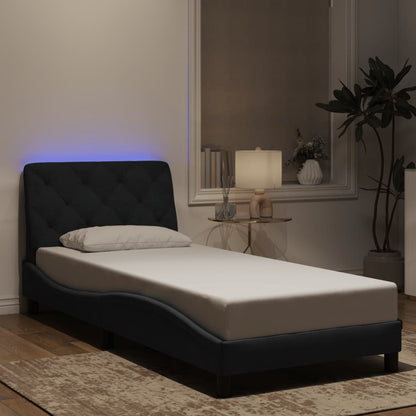 Giroletto con LED senza Materasso Nero 90x200 cm in Velluto - homemem39