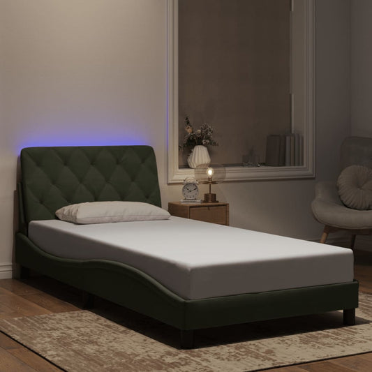 Giroletto con LED senza Materasso Grigio Chiaro 100x200 cm