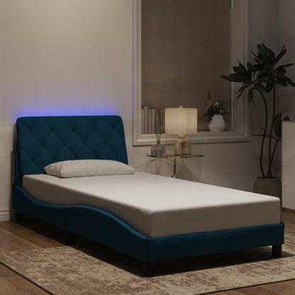 Giroletto con LED senza Materasso Blu 100x200 cm in Velluto - homemem39