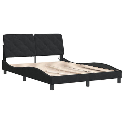 Giroletto con LED senza Materasso Nero 120x200 cm in Velluto | homemem39