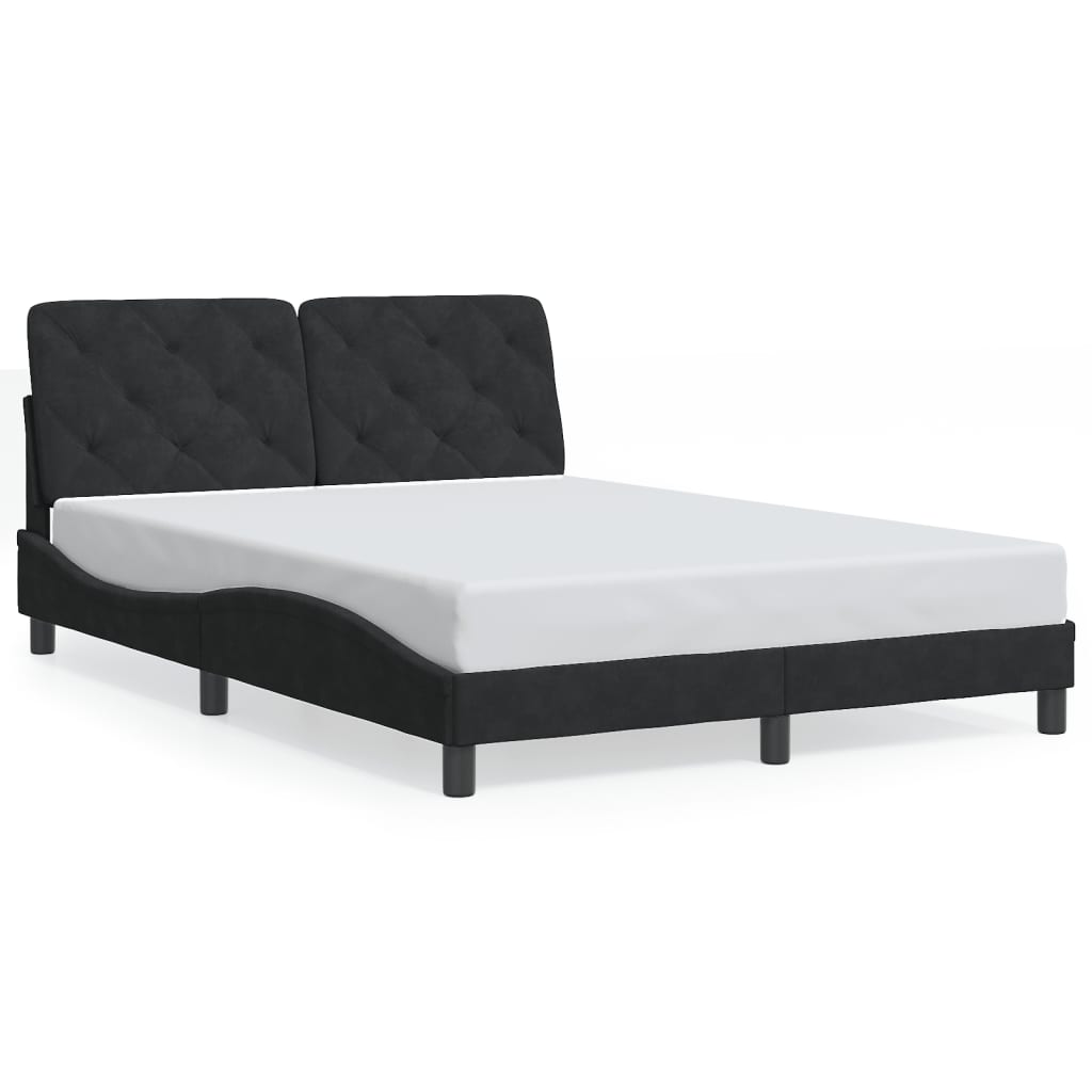 Giroletto con LED senza Materasso Nero 120x200 cm in Velluto | homemem39