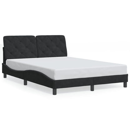 Giroletto con LED senza Materasso Nero 120x200 cm in Velluto | homemem39