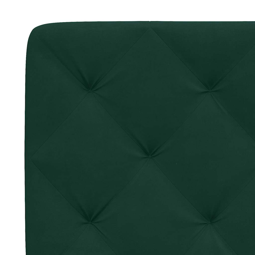 Giroletto con LED senza Materasso Verde Scuro 140x190cm Velluto