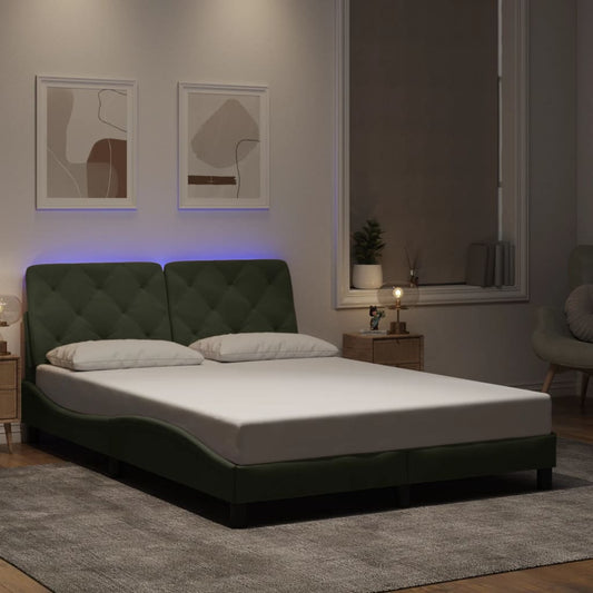 Giroletto con LED senza Materasso Grigio Chiaro 140x200 cm