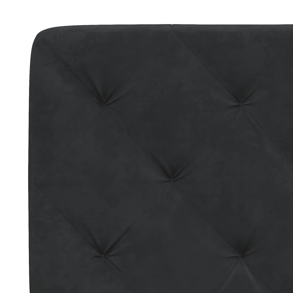 Giroletto con LED senza Materasso Nero 140x200 cm in Velluto