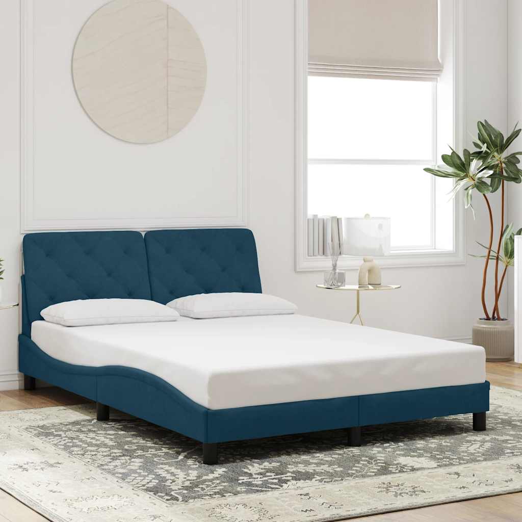 Giroletto con LED senza Materasso Blu 140x200 cm in Velluto | homemem39