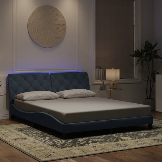 Giroletto con LED senza Materasso Grigio Scuro 160x200 cm