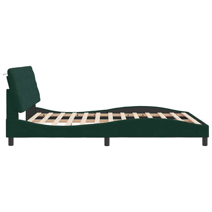 Giroletto con LED senza Materasso Verde Scuro 160x200cm Velluto