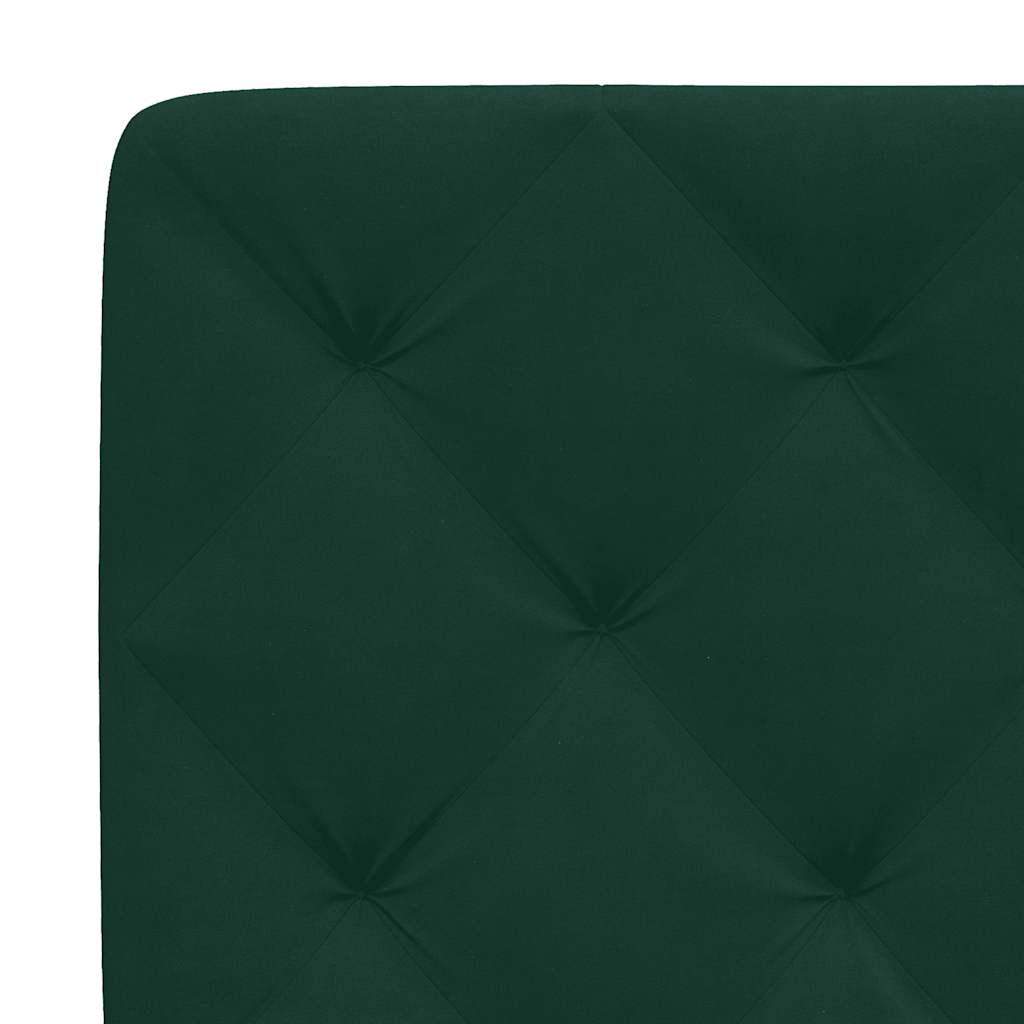 Giroletto con LED senza Materasso Verde Scuro 160x200cm Velluto