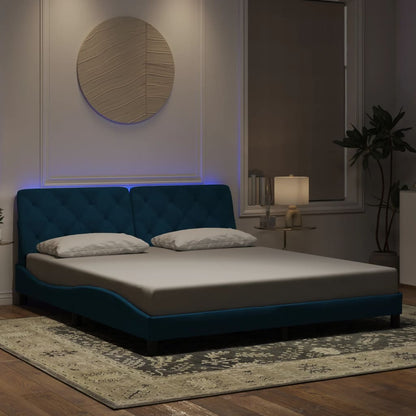 Giroletto con LED senza Materasso Blu 180x200 cm in Velluto - homemem39