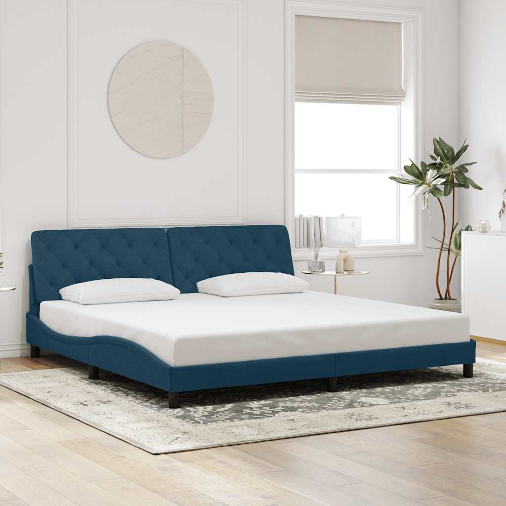 Giroletto con LED senza Materasso Blu 200x200 cm in Velluto | homemem39