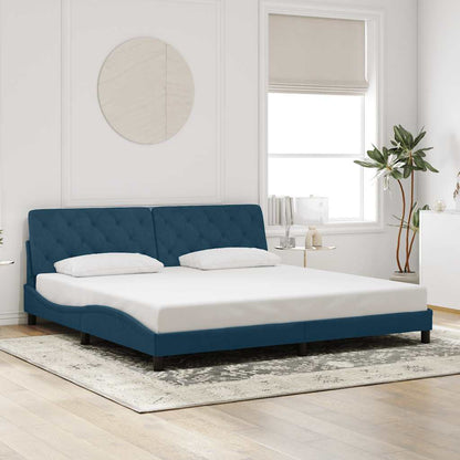 Giroletto con LED senza Materasso Blu 200x200 cm in Velluto | homemem39