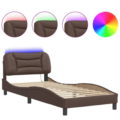 Giroletto con LED senza Materasso Hvar Marrone 80x200 cm | homemem39