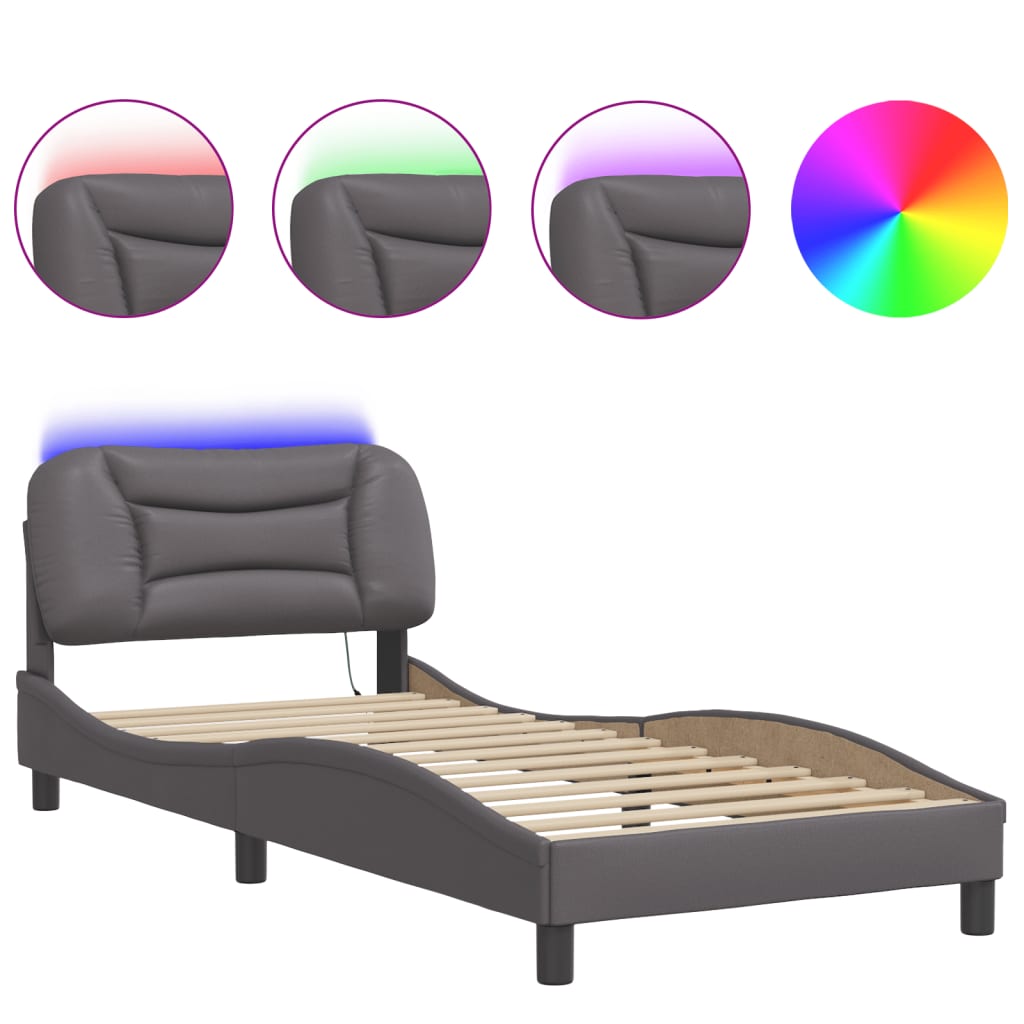 Giroletto con LED senza Materasso Hvar Grigio 80x200 cm | homemem39