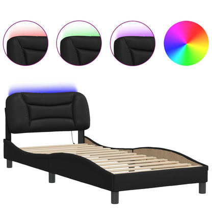 Giroletto con LED senza Materasso Hvar Nero 90x190 cm
