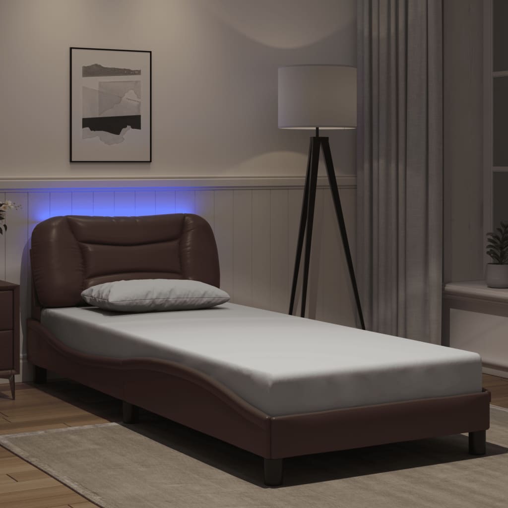 Giroletto con LED senza Materasso Hvar Marrone 90x190 cm - homemem39