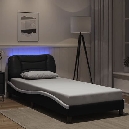 Giroletto con LED senza Materasso Hvar Nero e Bianco 90x190 cm - homemem39