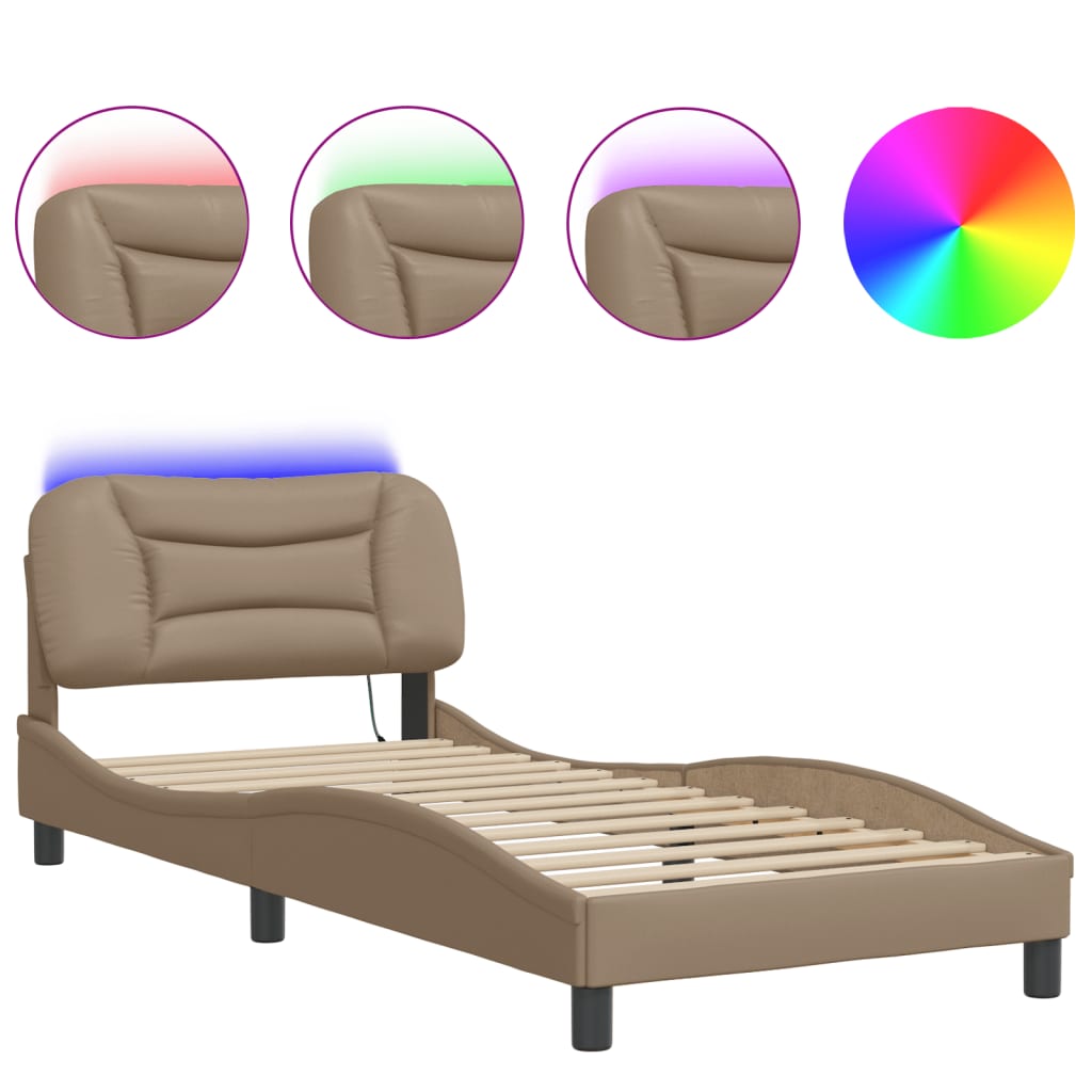 Giroletto con LED senza Materasso Hvar Cappuccino 90x200 cm | homemem39