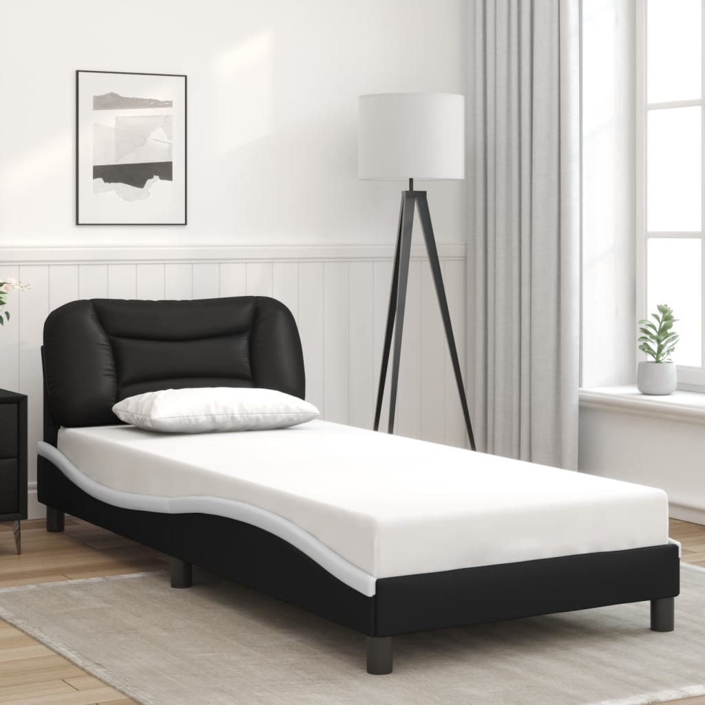 Giroletto con LED senza Materasso Hvar Nero e Bianco 90x200 cm