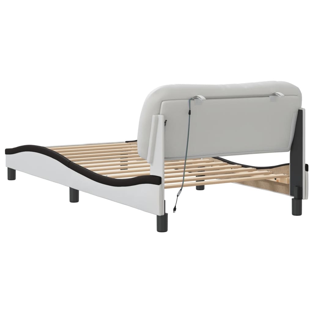 Giroletto con LED senza Materasso Hvar Bianco e Nero 100x200 cm - homemem39