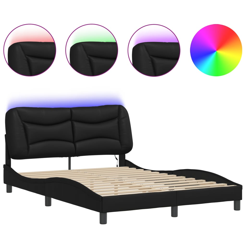 Giroletto con LED senza Materasso Hvar Nero 140x190 cm | homemem39
