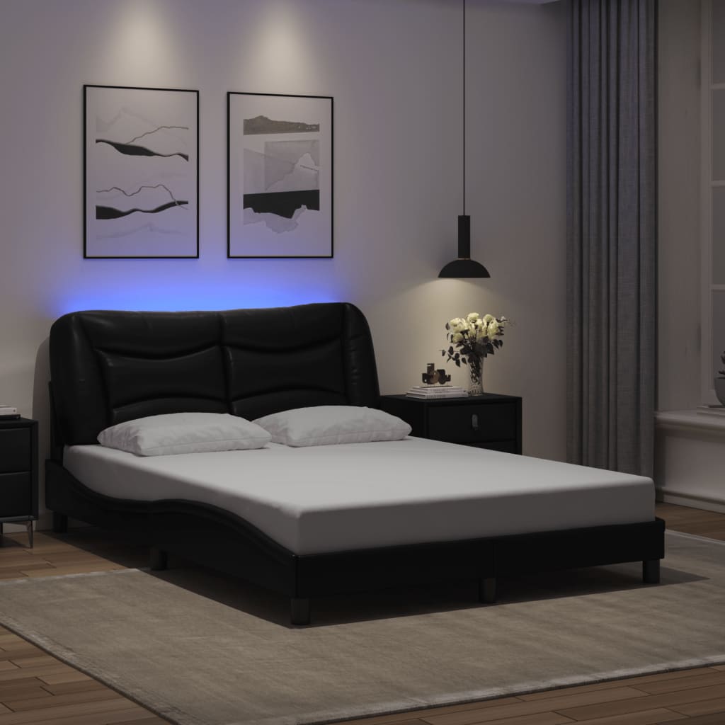 Giroletto con LED senza Materasso Hvar Nero 140x200 cm - homemem39