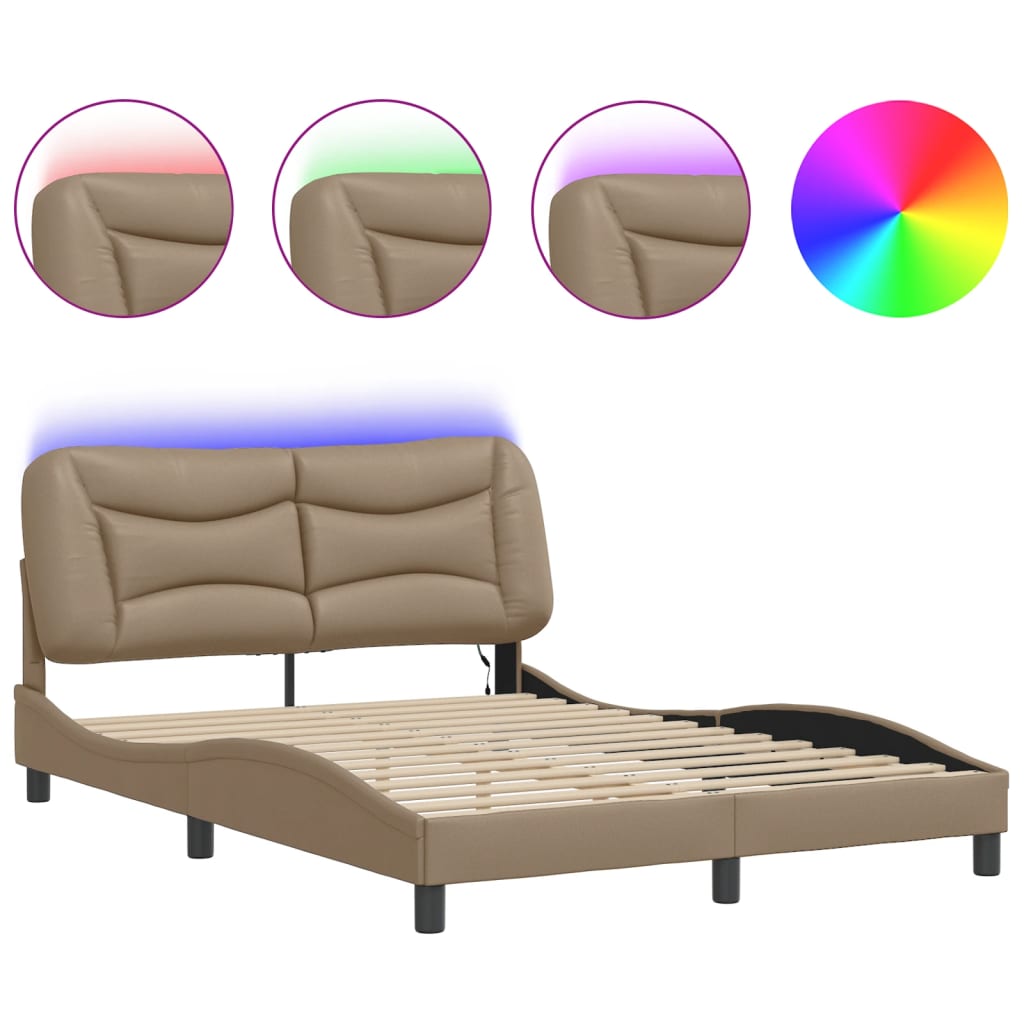 Giroletto con LED senza Materasso Hvar Cappuccino 140x200 cm | homemem39