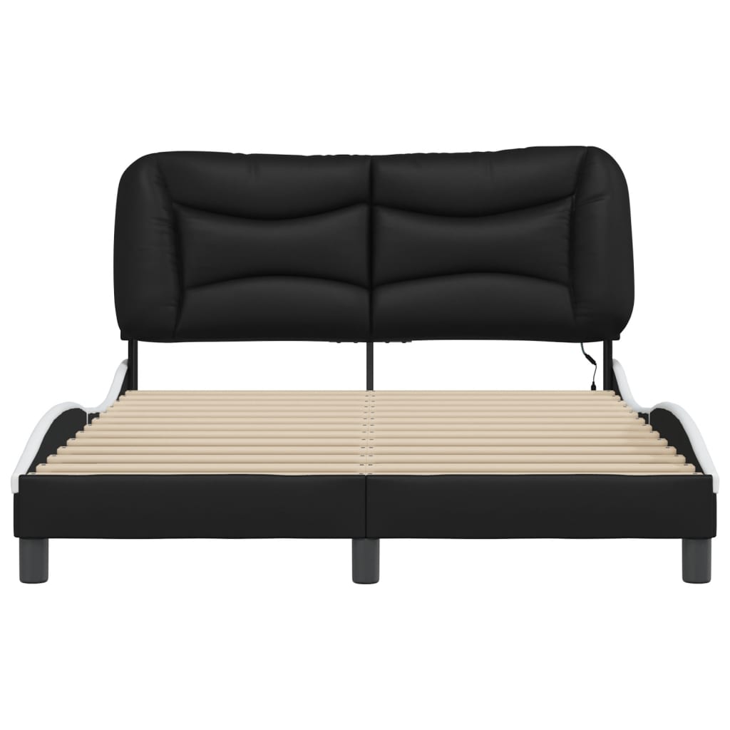 Giroletto con LED senza Materasso Hvar Nero e Bianco 140x200 cm