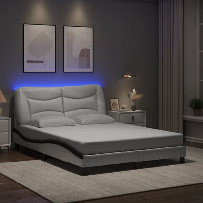 Giroletto con LED senza Materasso Hvar Bianco e Nero 140x200 cm