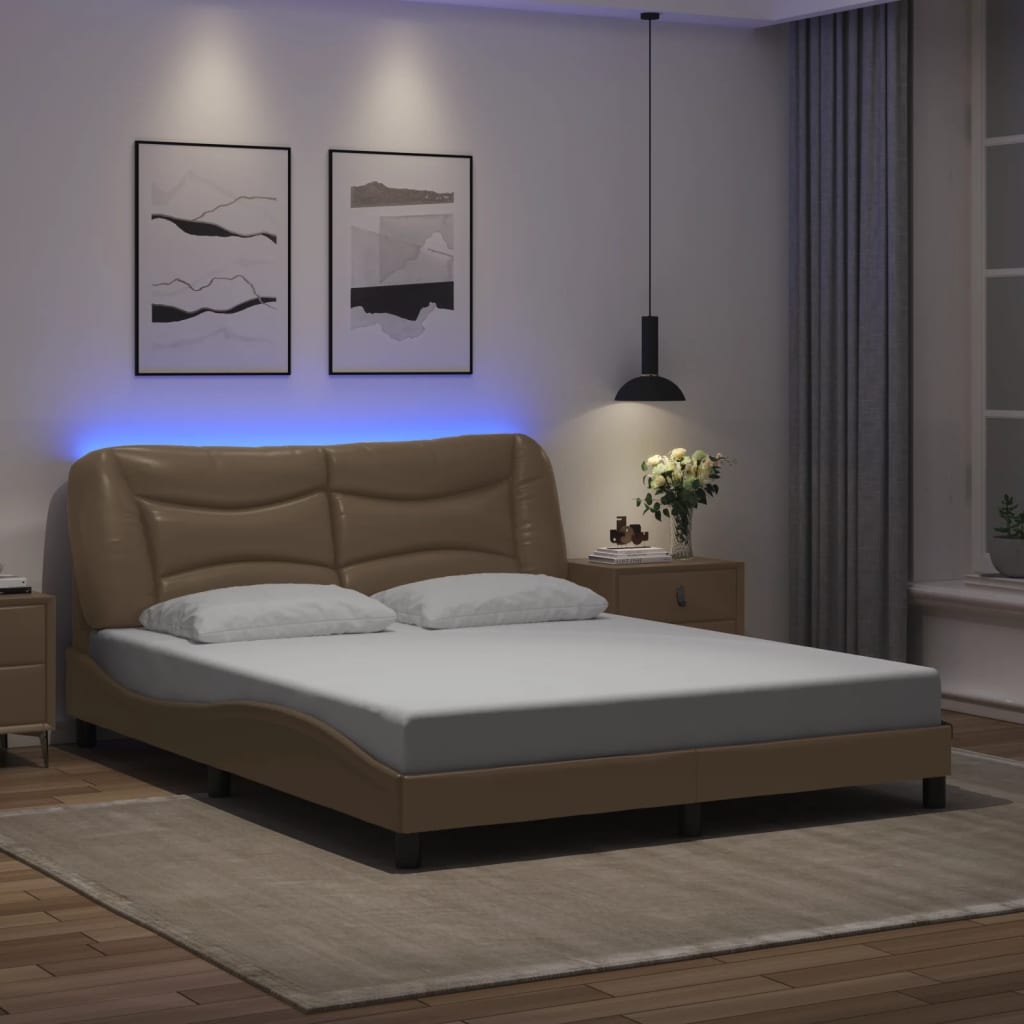Giroletto con LED senza Materasso Hvar Cappuccino 160x200 cm - homemem39