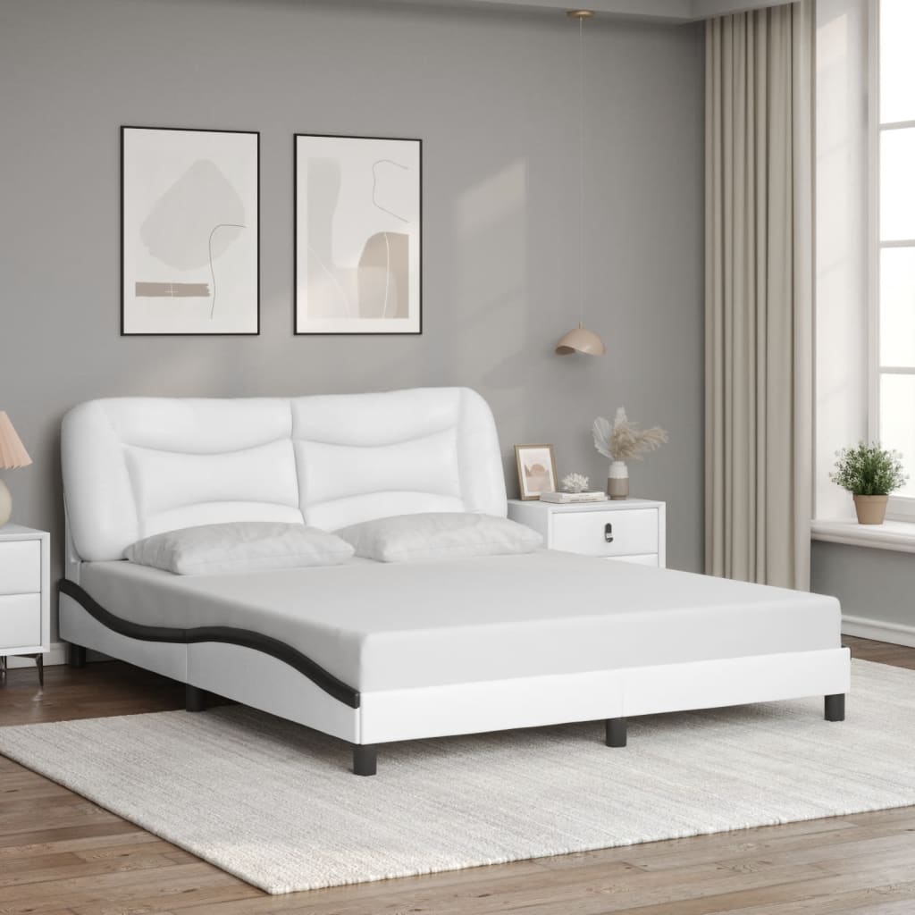 Giroletto con LED senza Materasso Hvar Bianco e Nero 160x200 cm | homemem39