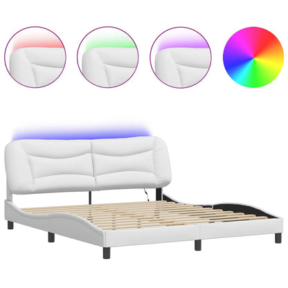 Giroletto con LED senza Materasso Hvar Bianco 180x200 cm