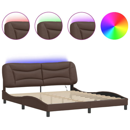 Giroletto con LED senza Materasso Hvar Marrone 180x200 cm | homemem39