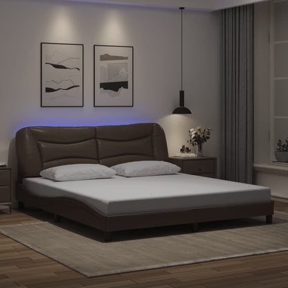 Giroletto con LED senza Materasso Hvar Marrone 180x200 cm | homemem39