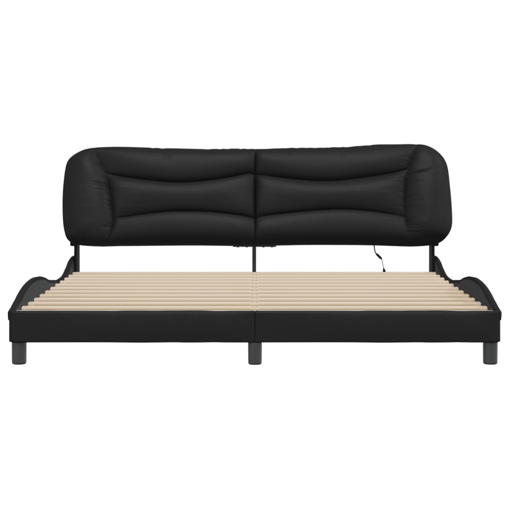 Giroletto con LED senza Materasso Hvar Nero 200x200 cm