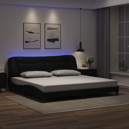 Giroletto con LED senza Materasso Hvar Nero 200x200 cm - homemem39