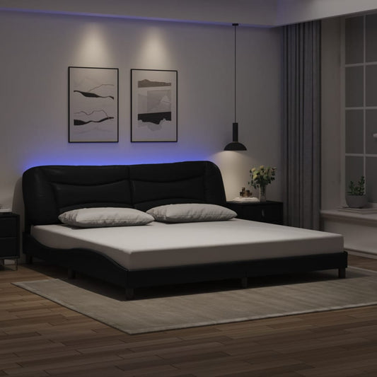 Giroletto con LED senza Materasso Hvar Nero 200x200 cm - homemem39